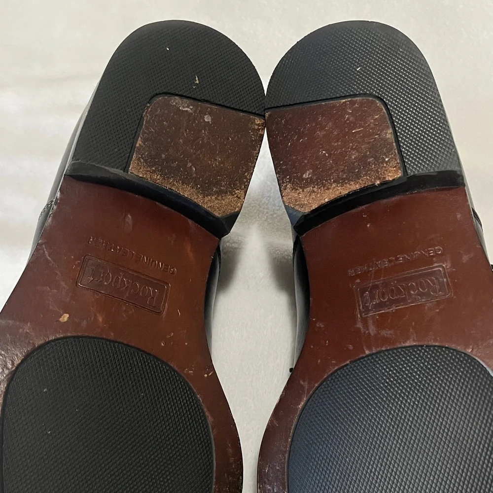 Rockport genuine leather size 7.5 classic Black Leather Men's Dress Shoes